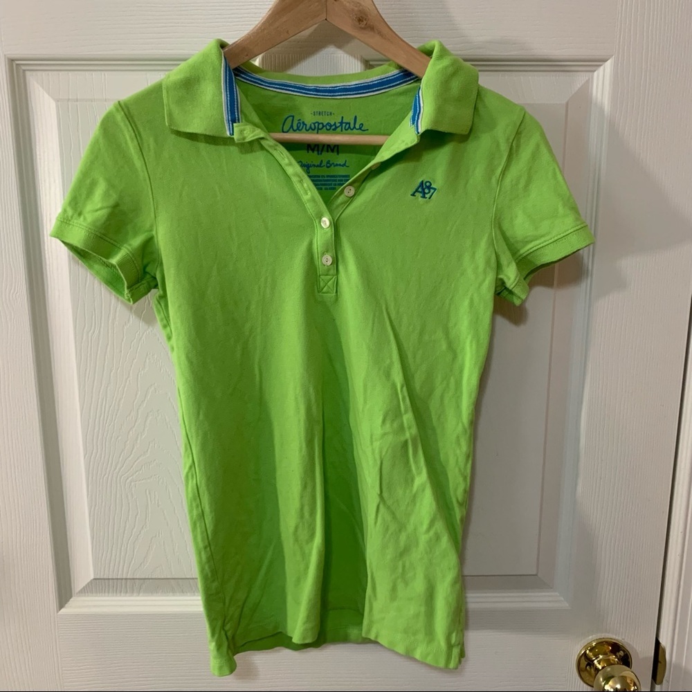 NWOT Aeropostale Neon Stretch Polo - Picture 2 of 3